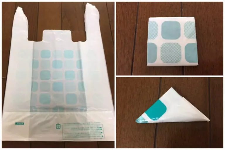 塑膠袋的2種收納折法！折成正方形或三角形，放入抽屜或包包就不會散亂