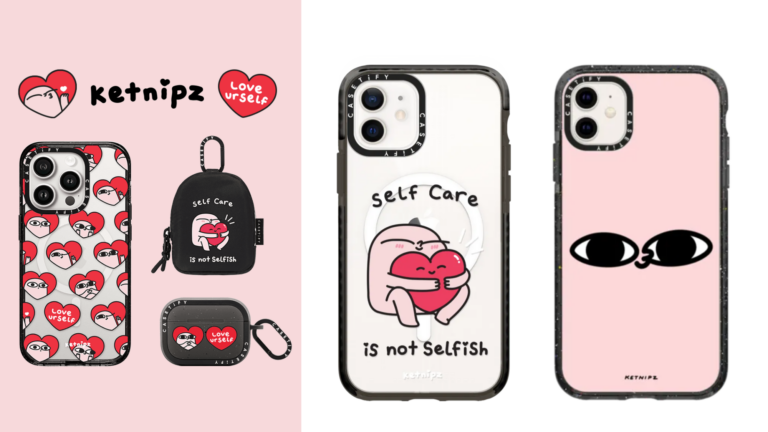 CASETiFY×Ketnipz可愛的粉紅大眼小怪獸來了！不完美又如何？跟著Ketnipz的腳步一起愛自己、擁抱自己！
